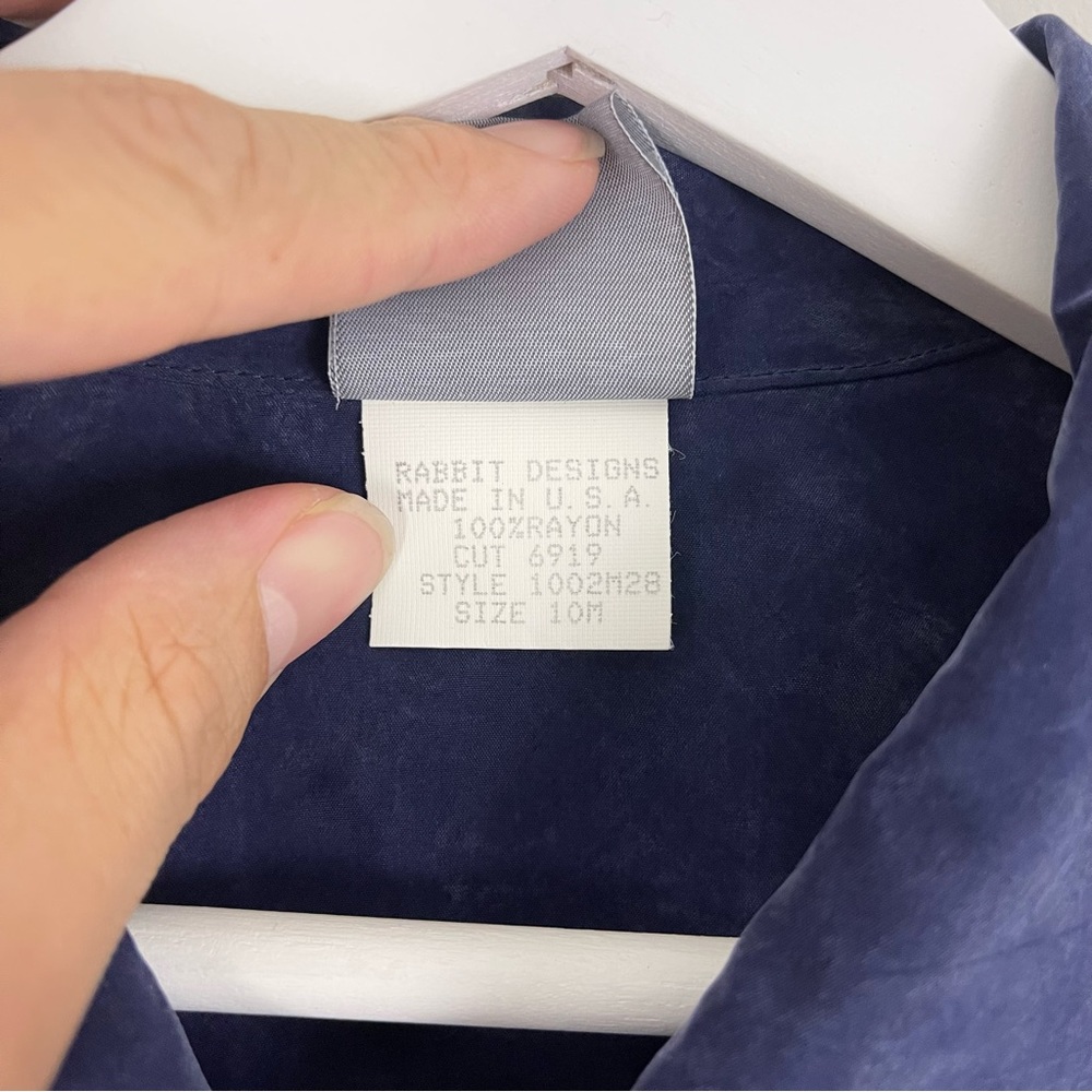 Vintage Rabbit Rabbit Rabbit Design Button Front … - image 5